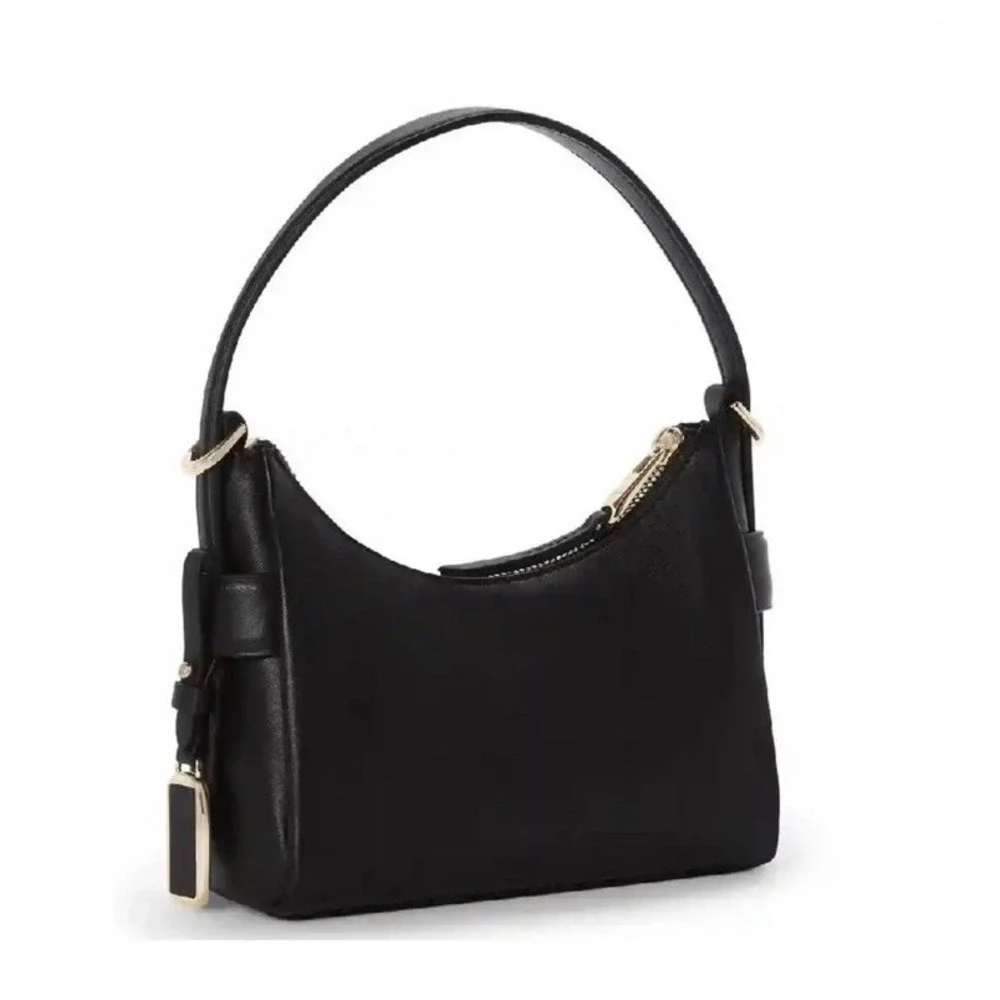 NWT TUMI Voyageur Evora Mini Hobo Black Leather Crossbody Bag Gold Hardware